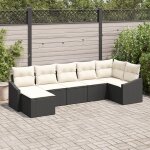 Vidaxl ensemble de canapés de jardin de 7 pièces avec coussins noir rotin poly Vidaxl ensemble de canapés de jardin de 7 pièces avec coussins noir rotin poly