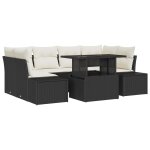 Vidaxl ensemble de canapé de jardin 7 pièces avec coussins rattan noir Vidaxl ensemble de canapé de jardin 7 pièces avec coussins rattan noir