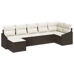 Vidaxl ensemble de canapés de jardin 7 pièces avec coussins rattan poly marron Vidaxl ensemble de canapés de jardin 7 pièces avec coussins rattan poly marron