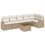 Vidaxl ensemble de canapé de jardin 7 pièces avec coussins en rotin synthétique brun Vidaxl ensemble de canapé de jardin 7 pièces avec coussins en rotin synthétique brun