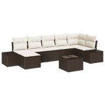 Vidaxl ensemble de canapé de jardin 7 pièces avec coussins en rotin synthétique gris Vidaxl ensemble de canapé de jardin 7 pièces avec coussins en rotin synthétique gris