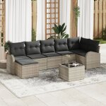 Vidaxl ensemble de canaps de jardin 8 pices avec coussins gris rotin synthtique