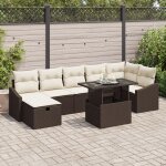 Vidaxl ensemble de canap�s de jardin en 8 pi�ces avec coussins marron poly rotin