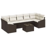Vidaxl ensemble de canap�s de jardin 8 pi�ces avec coussins en poly rotin marron