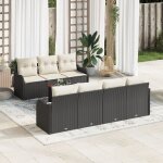 Vidaxl ensemble de canap� de jardin 8 pi�ces avec coussins en rotin poly noir, vidaxl canap� de jardin ...