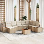 Vidaxl ensemble de canapé de jardin 9 pièces avec coussins beige rotin acacia Vidaxl ensemble de canapé de jardin 9 pièces avec coussins beige rotin acacia