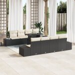 Vidaxl ensemble de canap�s de jardin 9 pi�ces avec coussins noir rotin poly