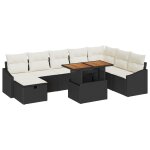 Vidaxl ensemble de canap de jardin 9 pices avec coussins noir rotin synthtique