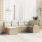 Vidaxl ensemble de canaps de jardin avec coussins de 6 pices beige en rotin synthtique