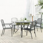 Vidaxl ensemble de chaises de jardin empilables 5 pcs anthracite