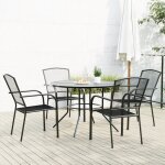 Vidaxl ensemble de chaises de jardin empilables 5 pcs anthracite