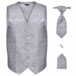Vidaxl ensemble de gilet de mariage pour homme argent� 56 polyester