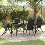 Vidaxl ensemble de jardin 5 pi�ces noir poly rattan