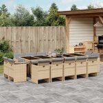 Vidaxl ensemble a manger de jardin et coussins 15 pcs m�lange beige