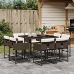 Vidaxl ensemble a manger de jardin et coussins 9 pcs marron poly rotin Vidaxl ensemble a manger de jardin et coussins 9 pcs marron poly rotin