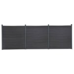 Vidaxl ensemble de panneaux de clture gris 526x186 cm wpc