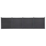 Vidaxl ensemble de panneaux de clture gris 699x186 cm wpc