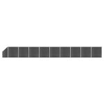 Vidaxl ensemble de panneau de clture wpc 1657x(105 - 186) cm noir