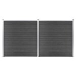Vidaxl ensemble de panneau de clture wpc 353x186 cm noir