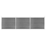 Vidaxl ensemble de panneau de clture wpc 526x146 cm gris