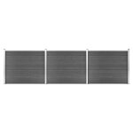 Vidaxl ensemble de panneau de clture wpc 526x146 cm noir