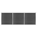 Vidaxl ensemble de panneau de clture wpc 526x186 cm noir
