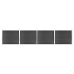 Vidaxl ensemble de panneau de clture wpc 699x146 cm gris