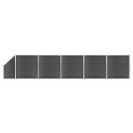 Vidaxl ensemble de panneau de clture wpc 965x(105 - 186) cm noir