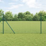 Vidaxl ensemble de poteaux de clture ensemble de 2 vert acier, pvc