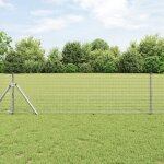 Vidaxl ensemble de poteaux de clture set de 2 acier galvanis 10 x 0, 5 m