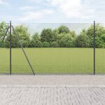 Vidaxl ensemble de poteaux de clture set de 2 gris mtal, pvc