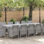 Vidaxl ensemble de salle a manger pour jardin 13 pcs gris clair