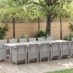 Vidaxl ensemble de salle a manger de jardin de 15 pièces avec coussins gris clair poly rattan Vidaxl ensemble de salle a manger de jardin de 15 pièces avec coussins gris clair poly rattan