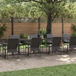 Vidaxl ensemble de salle a manger de jardin de 19 pi�ces avec coussins en acier et textil�ne