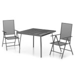 Vidaxl ensemble de salle a manger de jardin 3 pcs anthracite acier