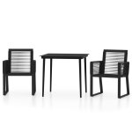 Vidaxl ensemble de salle a manger de jardin 3 pcs noir