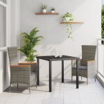 Vidaxl ensemble de salle a manger de jardin 3 pièces avec coussins gris en poly rotin Vidaxl ensemble de salle a manger de jardin 3 pièces avec coussins gris en poly rotin