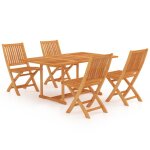 Vidaxl ensemble de salle a manger de jardin 5 pcs bois de teck massif