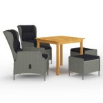 Vidaxl ensemble de salle a manger de jardin 5 pcs gris clair