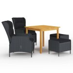 Vidaxl ensemble de salle a manger de jardin 5 pcs gris fonc�