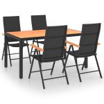 Vidaxl ensemble de salle a manger de jardin 5 pcs noir et marron Vidaxl ensemble de salle a manger de jardin 5 pcs noir et marron