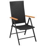 Vidaxl ensemble de salle a manger de jardin 5 pcs noir et marron