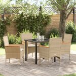 Vidaxl ensemble de salle a manger de jardin de 5 pièces avec coussins beige poly rattan, vidaxl table ... Vidaxl ensemble de salle a manger de jardin de 5 pièces avec coussins beige poly rattan, vidaxl table ...