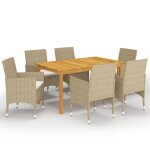 Vidaxl ensemble de salle a manger de jardin 7 pcs beige Vidaxl ensemble de salle a manger de jardin 7 pcs beige