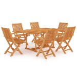 Vidaxl ensemble de salle a manger de jardin 7 pcs bois de teck massif