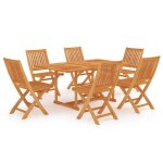 Vidaxl ensemble de salle a manger de jardin 7 pcs bois de teck massif