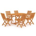 Vidaxl ensemble de salle a manger de jardin 7 pcs bois de teck massif