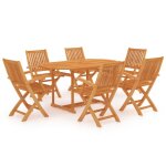 Vidaxl ensemble de salle a manger de jardin 7 pcs bois de teck massif