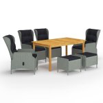 Vidaxl ensemble de salle a manger de jardin 7 pcs gris clair
