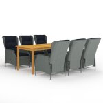Vidaxl ensemble de salle a manger de jardin 7 pcs gris clair